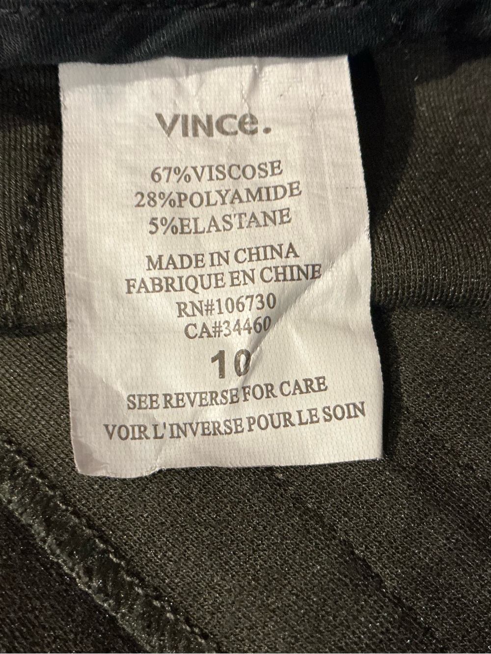 Vince Ponte knit Slim Pants Ankle Zip Size 10 Chocolate Brown Minimalist Career - Picture 10 of 12